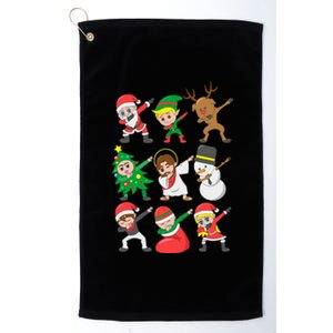 Dabbing Santa Elf Friends Christmas Platinum Collection Golf Towel