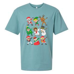 Dabbing Santa Elf Friends Christmas Sueded Cloud Jersey T-Shirt