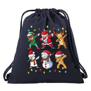 Dabbing Santa Elf Friends Christmas Xmas Dab Funny Gift Drawstring Bag