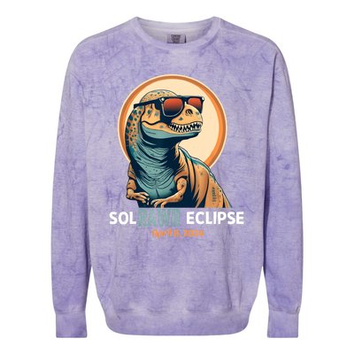 Dinosaur Solar Eclipse April 8 2024 Eclipse Trex Colorblast Crewneck Sweatshirt