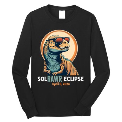 Dinosaur Solar Eclipse April 8 2024 Eclipse Trex Long Sleeve Shirt