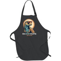 Dinosaur Solar Eclipse April 8 2024 Eclipse Trex Full-Length Apron With Pockets