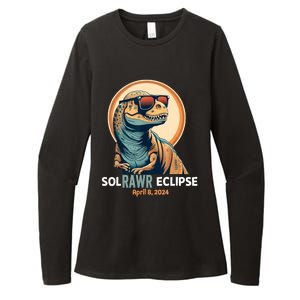 Dinosaur Solar Eclipse April 8 2024 Eclipse Trex Womens CVC Long Sleeve Shirt