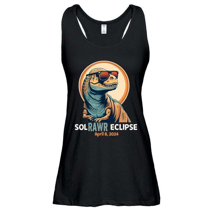 Dinosaur Solar Eclipse April 8 2024 Eclipse Trex Ladies Essential Flowy Tank