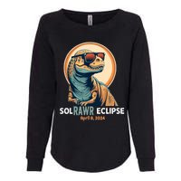 Dinosaur Solar Eclipse April 8 2024 Eclipse Trex Womens California Wash Sweatshirt