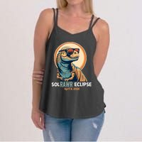 Dinosaur Solar Eclipse April 8 2024 Eclipse Trex Women's Strappy Tank