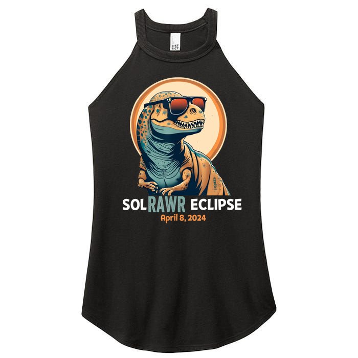 Dinosaur Solar Eclipse April 8 2024 Eclipse Trex Women's Perfect Tri Rocker Tank