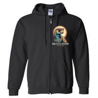 Dinosaur Solar Eclipse April 8 2024 Eclipse Trex Full Zip Hoodie