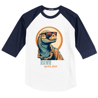 Dinosaur Solar Eclipse April 8 2024 Eclipse Trex Baseball Sleeve Shirt