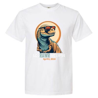 Dinosaur Solar Eclipse April 8 2024 Eclipse Trex Garment-Dyed Heavyweight T-Shirt