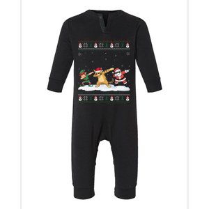 Dabbing Santa Elf Savannah Cat Christmas Infant Fleece One Piece