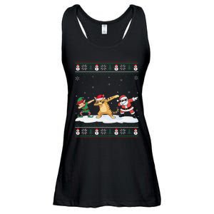 Dabbing Santa Elf Savannah Cat Christmas Ladies Essential Flowy Tank