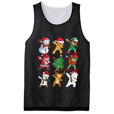 Dabbing Santa Elf Friends Christmas Mesh Reversible Basketball Jersey Tank