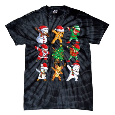 Dabbing Santa Elf Friends Christmas Tie-Dye T-Shirt