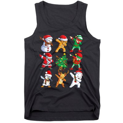 Dabbing Santa Elf Friends Christmas Tank Top