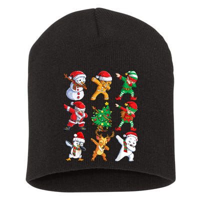 Dabbing Santa Elf Friends Christmas Short Acrylic Beanie