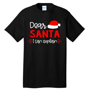 Dear Santa Funny Matching Family Christmas Pajamas Tall T-Shirt