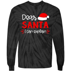 Dear Santa Funny Matching Family Christmas Pajamas Tie-Dye Long Sleeve Shirt