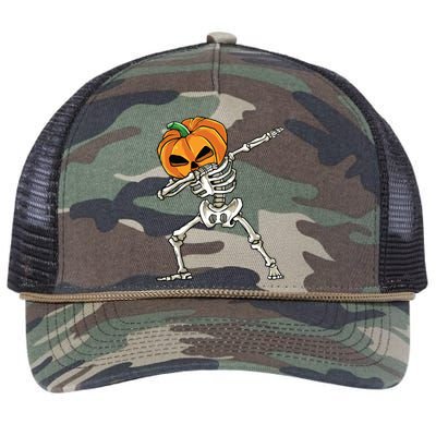 Dabbing Skeleton For Boy Halloween 2024 Retro Rope Trucker Hat Cap