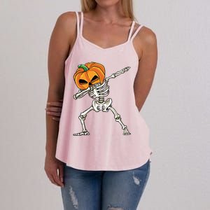 Dabbing Skeleton For Boy Halloween 2024 Women's Strappy Tank