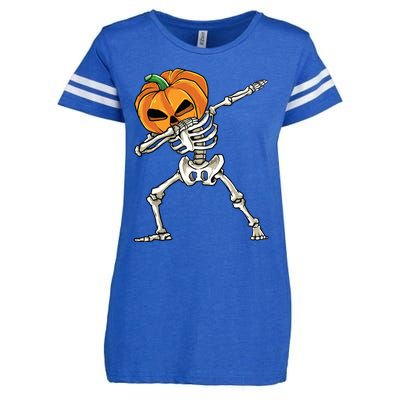 Dabbing Skeleton For Boy Halloween 2024 Enza Ladies Jersey Football T-Shirt