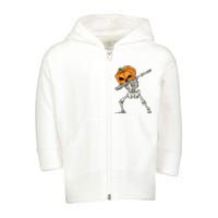 Dabbing Skeleton For Boy Halloween 2024 Toddler Zip Fleece Hoodie