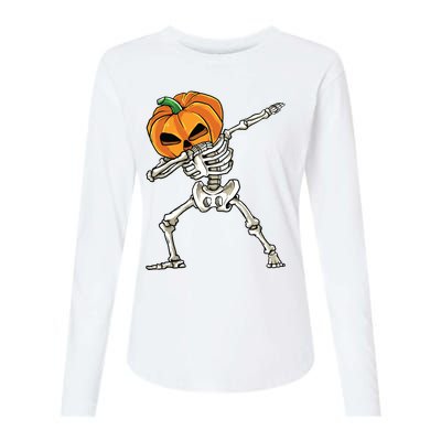 Dabbing Skeleton For Boy Halloween 2024 Womens Cotton Relaxed Long Sleeve T-Shirt