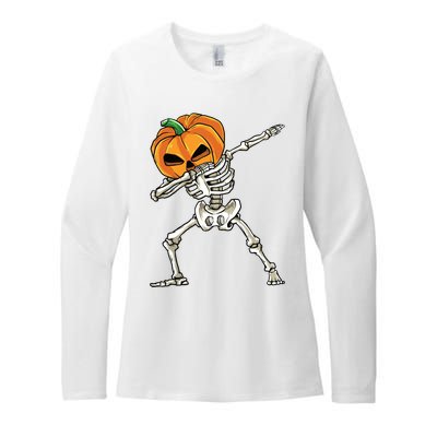 Dabbing Skeleton For Boy Halloween 2024 Womens CVC Long Sleeve Shirt