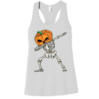 Dabbing Skeleton For Boy Halloween 2024 Women's Racerback Tank