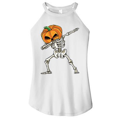 Dabbing Skeleton For Boy Halloween 2024 Women's Perfect Tri Rocker Tank