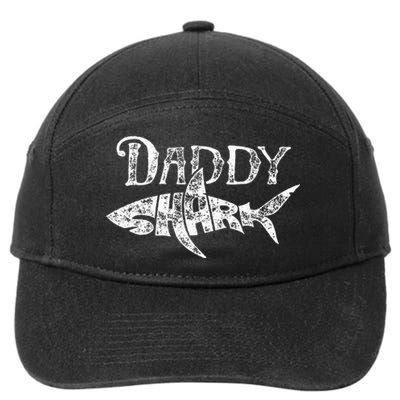 Daddy Shark Fathers Day Gifts Family Matching Dad 7-Panel Snapback Hat