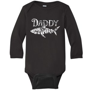 Daddy Shark Fathers Day Gifts Family Matching Dad Baby Long Sleeve Bodysuit