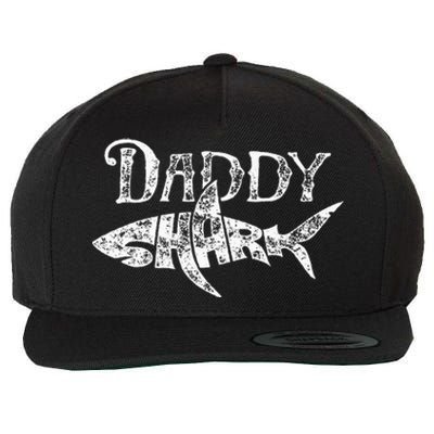 Daddy Shark Fathers Day Gifts Family Matching Dad Wool Snapback Cap