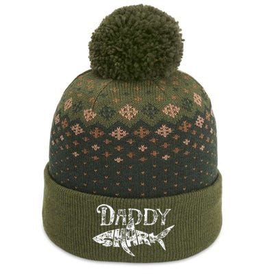 Daddy Shark Fathers Day Gifts Family Matching Dad The Baniff Cuffed Pom Beanie