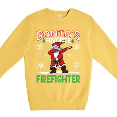 Dab Santas Favorite Firefighter Christmas Santa Dabbing Funny Gift Premium Crewneck Sweatshirt