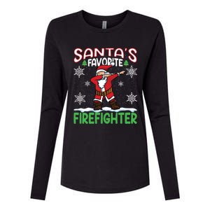 Dab Santas Favorite Firefighter Christmas Santa Dabbing Funny Gift Womens Cotton Relaxed Long Sleeve T-Shirt