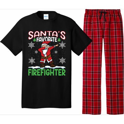 Dab Santas Favorite Firefighter Christmas Santa Dabbing Funny Gift Pajama Set