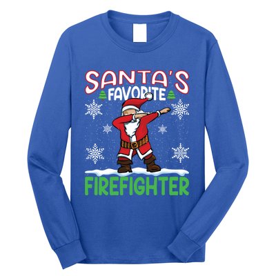 Dab Santas Favorite Firefighter Christmas Santa Dabbing Funny Gift Long Sleeve Shirt