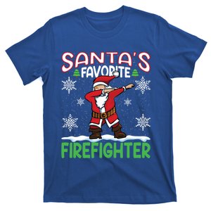 Dab Santas Favorite Firefighter Christmas Santa Dabbing Funny Gift T-Shirt