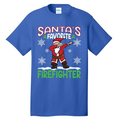 Dab Santas Favorite Firefighter Christmas Santa Dabbing Funny Gift Tall T-Shirt