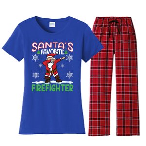 Dab Santas Favorite Firefighter Christmas Santa Dabbing Funny Gift Women's Flannel Pajama Set