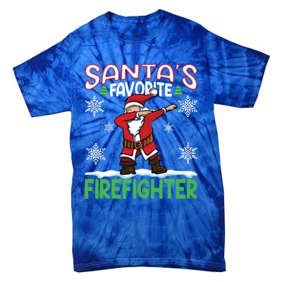 Dab Santas Favorite Firefighter Christmas Santa Dabbing Funny Gift Tie-Dye T-Shirt