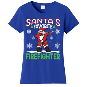 Dab Santas Favorite Firefighter Christmas Santa Dabbing Funny Gift Women's T-Shirt