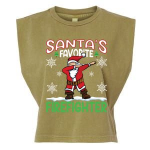 Dab Santas Favorite Firefighter Christmas Santa Dabbing Funny Gift Garment-Dyed Women's Muscle Tee