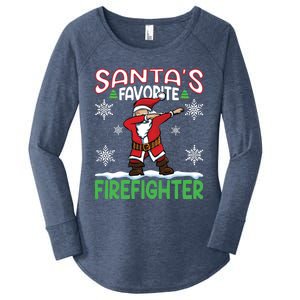 Dab Santas Favorite Firefighter Christmas Santa Dabbing Funny Gift Women's Perfect Tri Tunic Long Sleeve Shirt