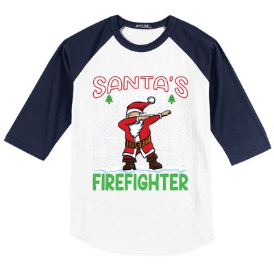 Dab Santas Favorite Firefighter Christmas Santa Dabbing Funny Gift Baseball Sleeve Shirt