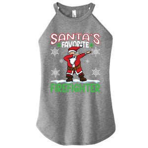 Dab Santas Favorite Firefighter Christmas Santa Dabbing Funny Gift Women's Perfect Tri Rocker Tank