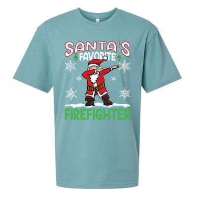 Dab Santas Favorite Firefighter Christmas Santa Dabbing Funny Gift Sueded Cloud Jersey T-Shirt