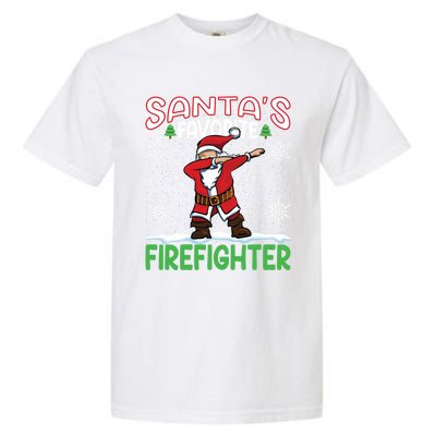 Dab Santas Favorite Firefighter Christmas Santa Dabbing Funny Gift Garment-Dyed Heavyweight T-Shirt