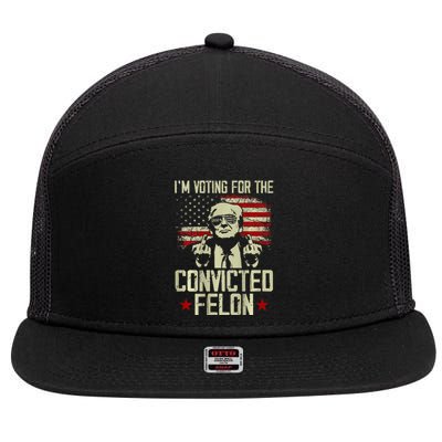 Double Sided Front And Back IM Voting Convicted Felon 2024 7 Panel Mesh Trucker Snapback Hat